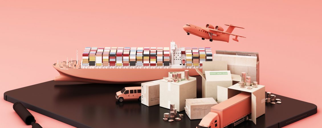 3d-rendering-of-the-crate-box-surrounded-by-cardboard-boxes-cargo-container-ship-flying-plan-car-van-and-truck (1)